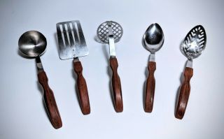 Polished Cutco Kitchen Tool Set Ladle Spatula Potato Masher Slotted Spoon Vtg