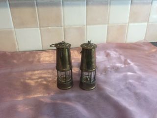 2 Miniature Brass Miners Lamps
