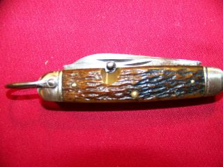 Old Wwii Army Utility Style U.  S.  A.  Ulster Bone Pocket Knife Exc.