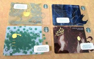2018 Of 4 Starbucks Coffee Cup Siren Tail Marks Card Philippines Pin Intact