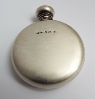 English Antique 1912 Solid Sterling Silver Scent Bottle Flask