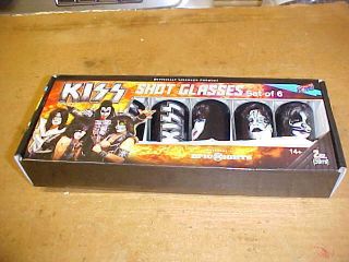Kiss Shot Glass Set Of 6 = Box - Officially Licensed