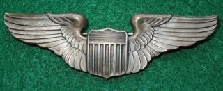 Wwii Us Army Air Force Sterling Pilot 3 " Wings Pin Back Usaaf