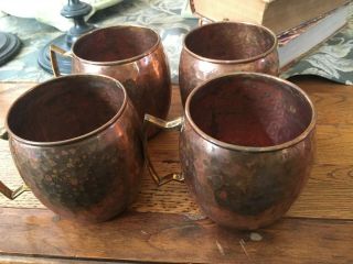 Moscow Mule Copper Mugs Cups Set Of 4 Odi 16oz Hammered India
