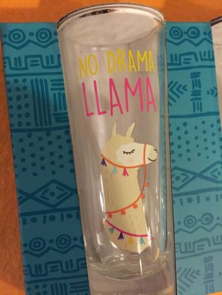 Llama Shooter Glasses - Set Of 4 - 1.  4 Ounce - No Prob Llama No Drama Llama 3