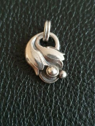 Georg Jensen 925 Sterling Silver Pendant Of The Year 1999 With Silverball