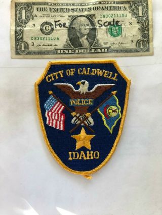 Very Rare Caldwell Idaho Police Patch Un - Sewn In Great Shape