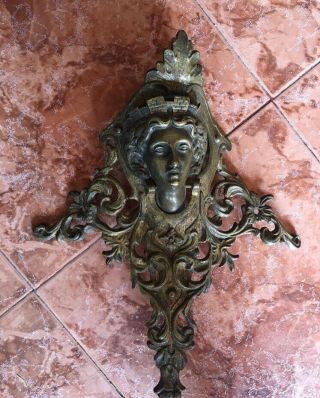 Antique Art Nouveau Bronze Figural Door Knocker