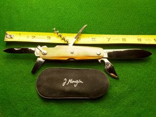Vintage French J.  Mongin Pocket Knife With Horn Handles