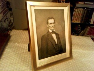 Abe Lincoln In February Of 1860 Vintage Large Framed Print From 1896