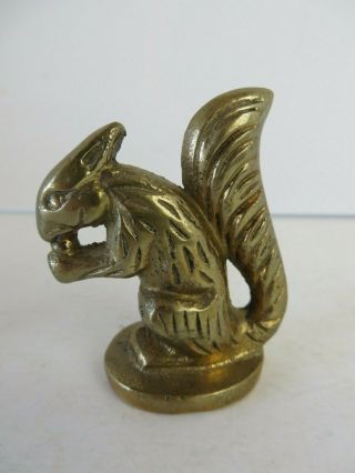 Vintage Solid Brass Squirrel Eating Approx 1.  75 " X 2.  25 " Tall 2343