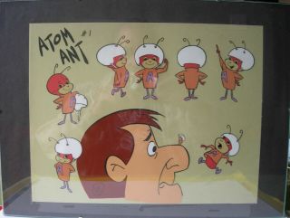 Scarce Initial Signed Hanna Barbera Atom Ant Animation Cartoon Cel