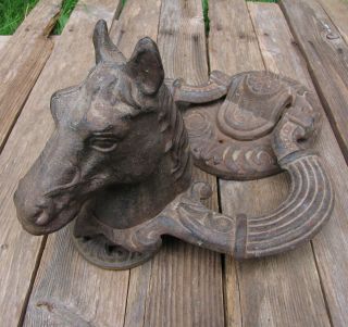 Very Large And Heavy Cast Iron Horse Door Knocker 4kg Huge Equestrian
