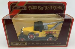 1986 Matchbox Models Of Yesteryear Y7 1930 Model A Ford Wreck Truck Yellow Shell