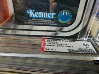 1978 KENNER STAR WARS LUKE SKYWALKER 12 BACK DARK PANTS GRADED 60 EX VINTAGE 2