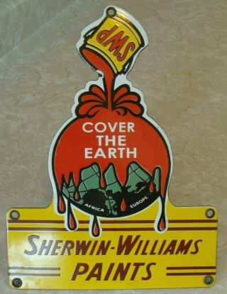 VINTAGE PORCELAIN SHERWIN WILLIAMS COVER THE EARTH SIGN 2