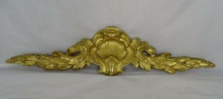 18 " Antique French Gilded Bronze Louis Xv Furniture Pediment Decoration 19 Th