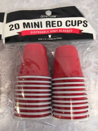 Mini Red (Solo) Cup Shot Glasses Two Packs Of 20 - 2 oz. 3