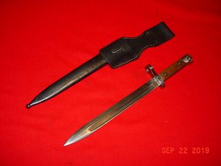 Wwii Austrian M1895 Bayonet With Leather Frog