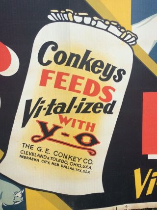 Conkeys Feed Seed Agriculture Advertising Sign Nebraska City