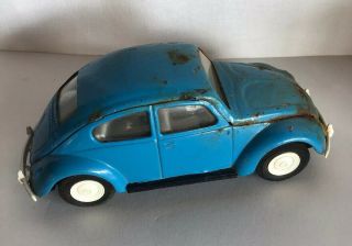 Vintage Volkswagen Beetle Tonka Pressed Steel Car Blue Model 52680 Vw Bug