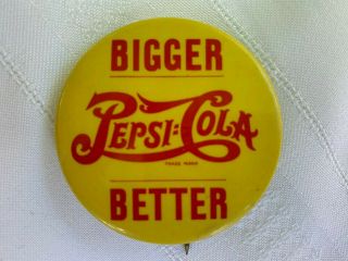 Pepsi Vintage Pepsi Pinback Button Bastian Brothers Made
