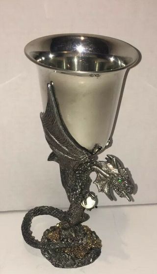 Fellowship Foundry Chalice Pewter Goblet Smaug’s Hoard Signed Kevin O’hare