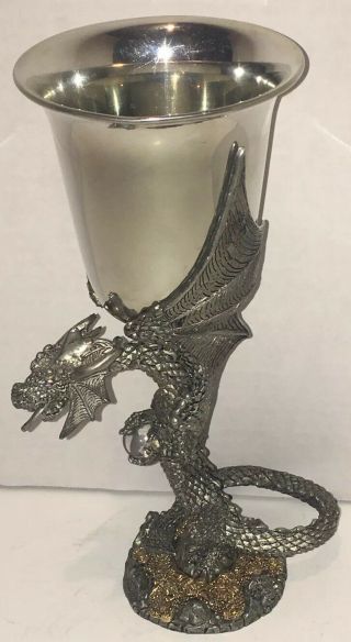 Fellowship Foundry Chalice Pewter Goblet Smaug’s Hoard Signed Kevin O’Hare 3