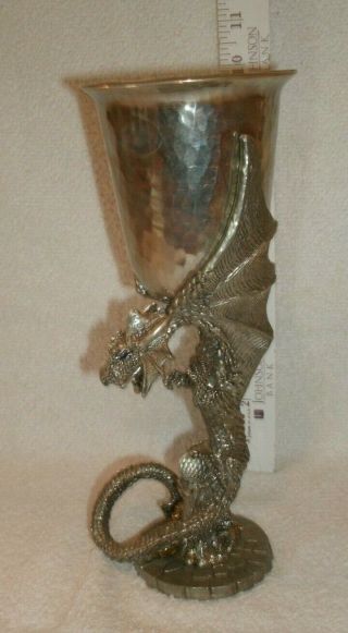 Rare Fellowship Foundry Pewter Dragon Goblet/chalice Signed By Kevin O 