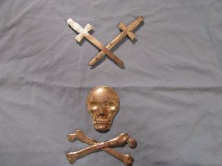 Vintage Masonic Knights Templar Skull/crossbones/crossed Swords Apron Adornment.