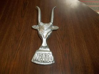 Incredible Vintage 9 " Pewter Boot Remover Bull Image Embossed Mexico