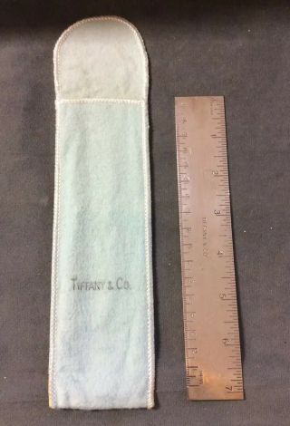Vintage Tiffany & Co.  Sterling Silver 7” Ruler Inches Metric With Pouch