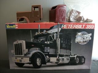 Vintage Revell Peterbilt 359 & Marmon Semi Tractor Truck Plastic Resin Model Kit