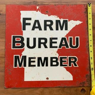 Vintage Minnesota Farm Bureau Member Stop Sign Seed Feed Farm