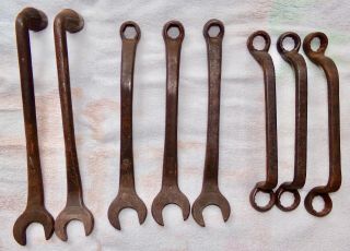 Vintage Ford Script Model T,  A Wrenches 8 Old Car Auto Wrenches Antique Tools