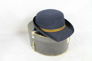 Vintage U.  S.  Army Blue Womens Ladies Dress Hat Cap Uniform Blue Amrose Ny W/ Box