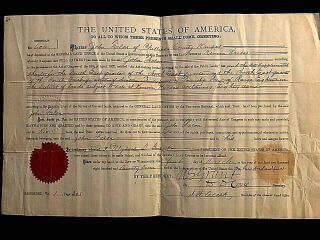 President Ulysses S.  Grant Secretary Signed Land Grant Document - 1877