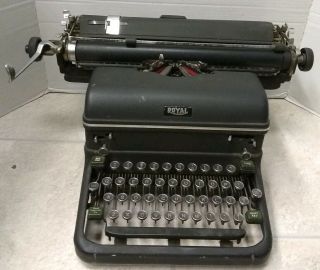 Vintage Royal Touch Control Typewriter Black Glass Keys -