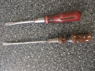 Vintage Millers Falls Co.  Wooden Handle Screwdriver No.  909 - 4 " Inch Usa Made