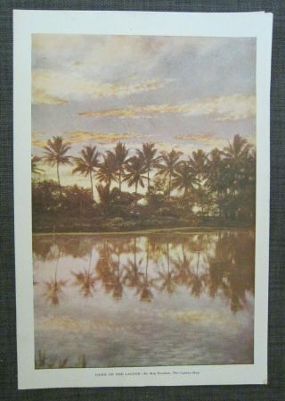 1935 Royal Hawaiian Hotel Menu,  Cover Dawn On The Lagoon By Max Freedom