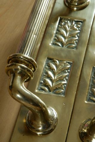 RARE Antique Pull Door Handles Brass Victorian HEAVY Vintage Old LARGE 2