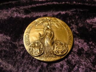 Rare 1670 - 1970 South Carolina Tricentennial Bronze Medallion,  Medallic Art Co.