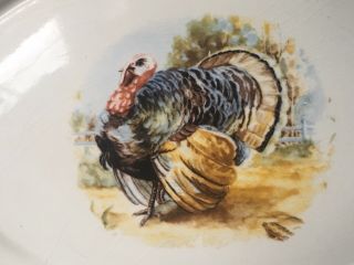 Vintage Turkey Platter Crest - O - Gold Sabin Thanksgiving Warranted 22k Gold