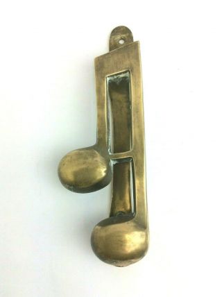Vintage Brass Metal Music Note Door Knocker Hardware Decorative Part