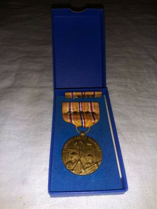 Wwii Us Army Asiatic - Pacific Campaign Service Medal Box And Ribbon Bar /stars