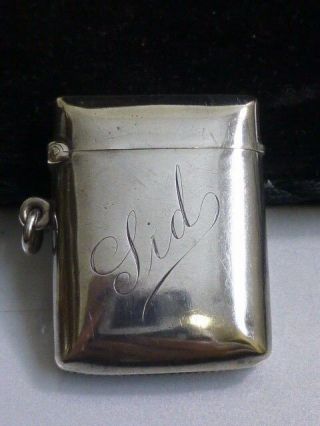 English Sterling Silver Match - Safe / Vesta Case By Henry Griffith & Son Ltd.