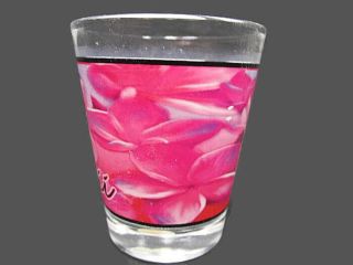 Hawaii Tropical Pink Floral Standard Shot Glass Collectible Barware - Glass 2