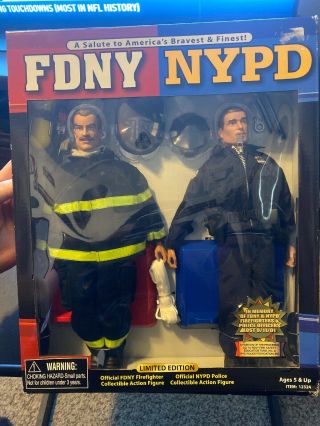 Fdny Nypd York Firefighter Police 9/11 Tribute Salute Action Figure Dolls