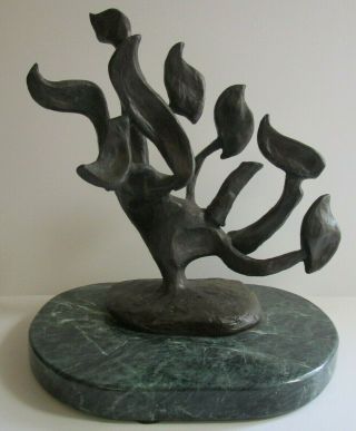 Simon Vintage Modernist Bronze Metal Sculpture Abstract Brutalism Biomorphic