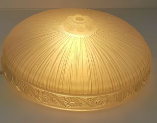 Antique Art Deco Frosted Glass Slip Shade Chandelier Ceiling Light Fixture 12 "